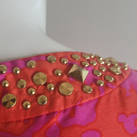 Kate Spade New York size 2 dress embellished sequin pink zip silk studs FLAW - Picture 7 of 16